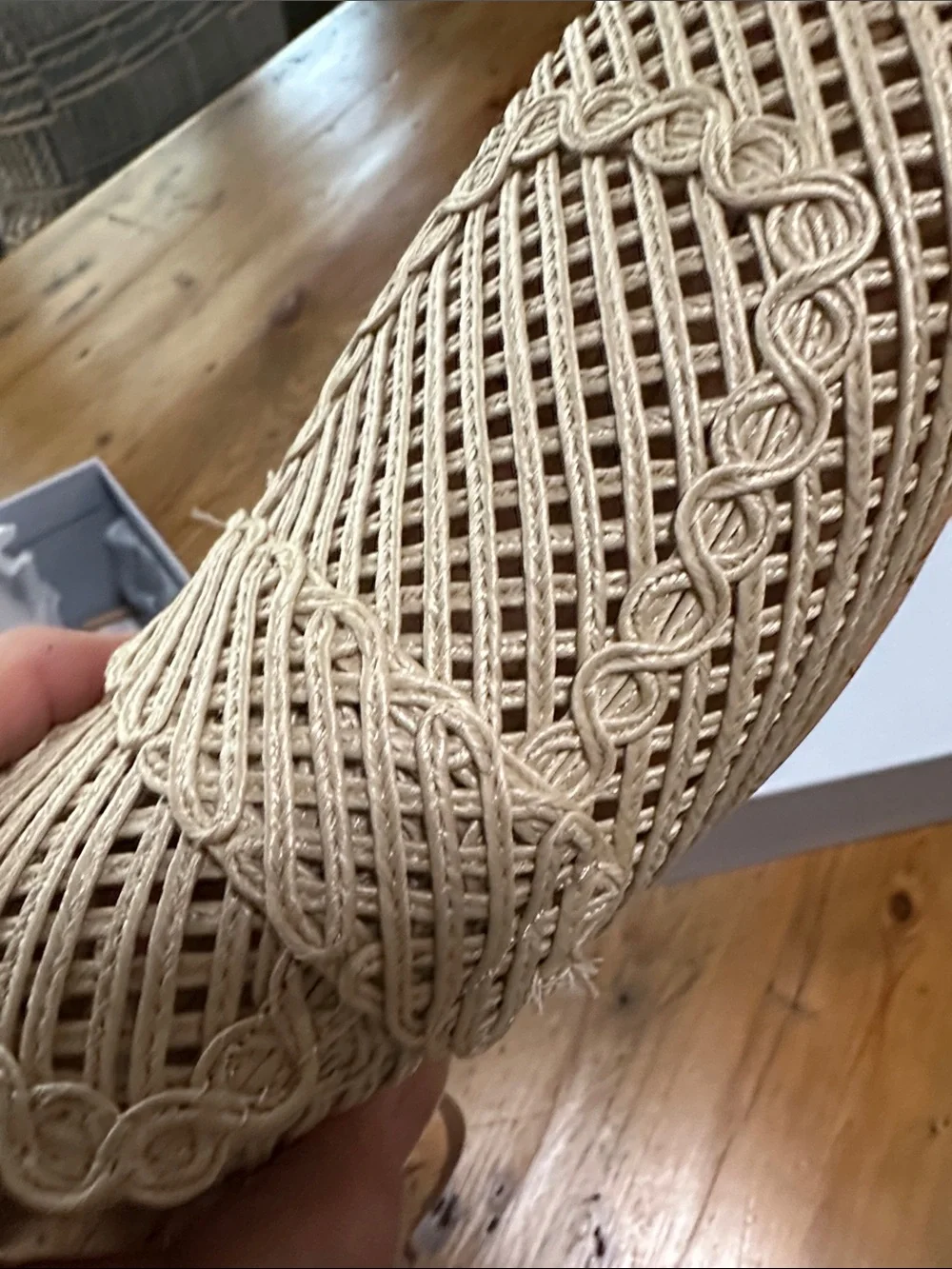 AEROSOLES Beige Woven Slingback Cork Block Heel - Picture 6 of 8